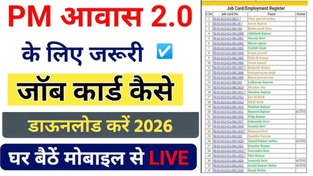 PM Awas Yojana Job Card New List