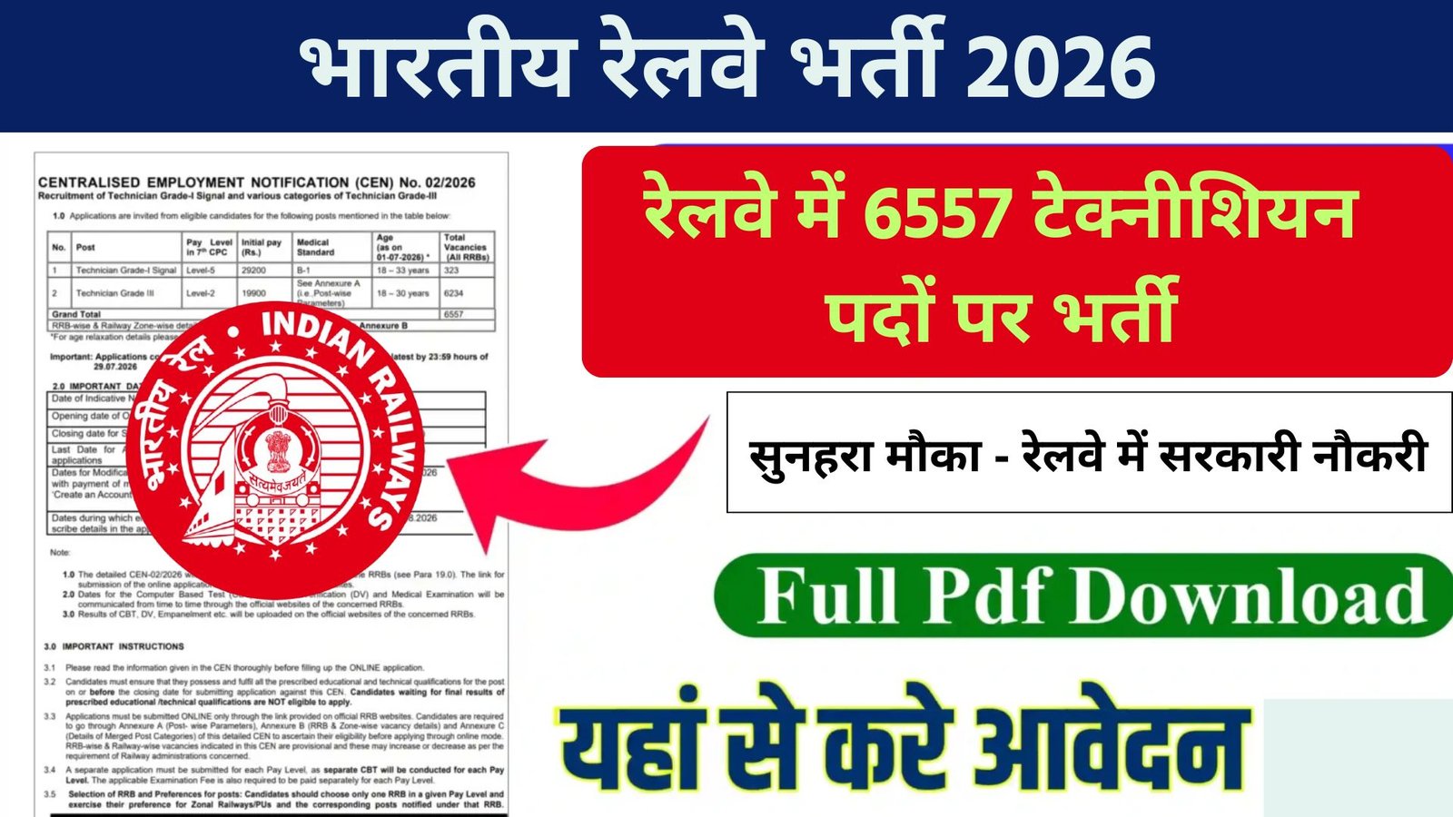 RRB Technician Recruitment 2026