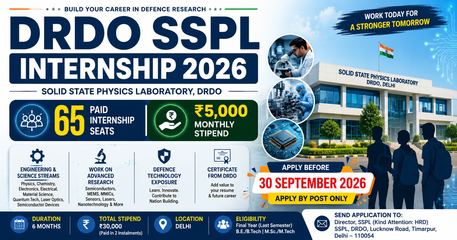 DRDO SSPL Internship 2026