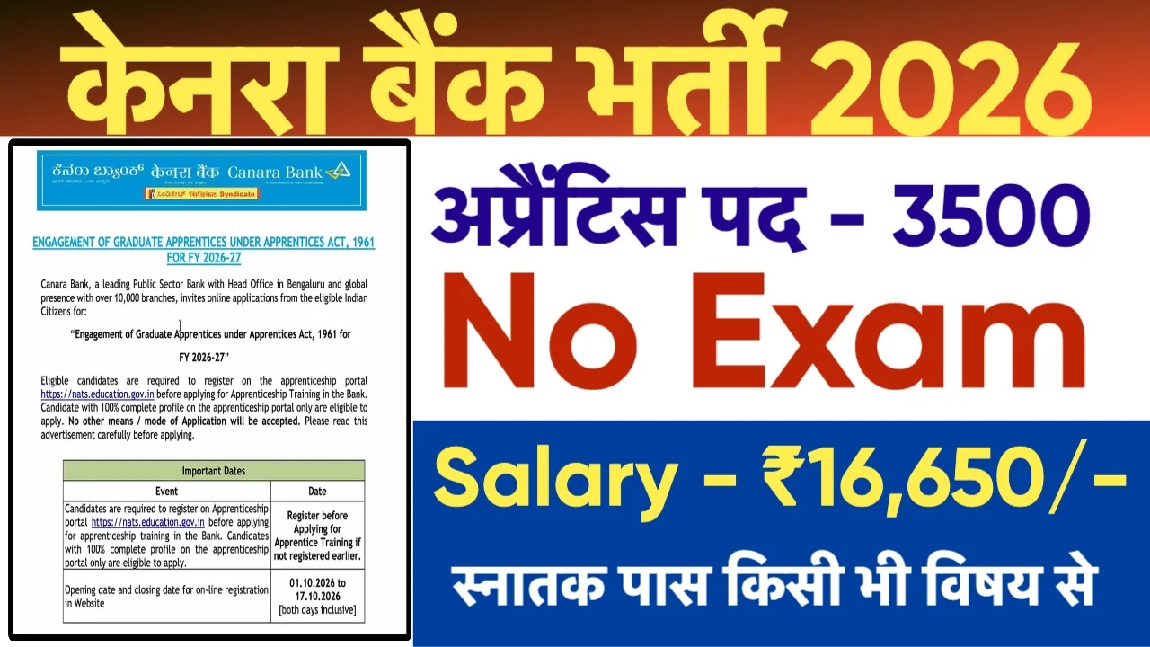 Canara Bank Graduate Apprentice